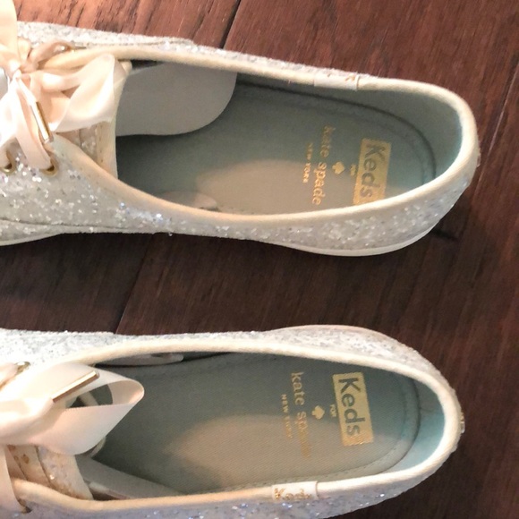 Kate Spade white sparkle Keds - Picture 2 of 6
